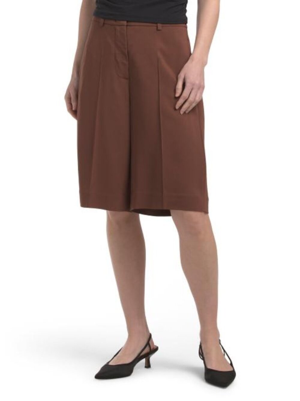 ELIE TAHARI pintuck pleated long shorts